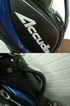 R812 状態良好　Accudis　アキュディス　キャディバッグ　ゴルフバッグ 　フード付き　ブラック×ネイビー　ゴルフ GOLF_画像8