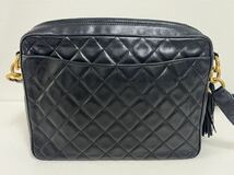 管30034 CHANEL シャネル マトラッセ ラムスキン ショルダーバッグ ブラック レザー ココマーク_画像3