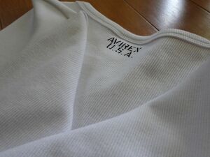 AVIREX アビレックス Tシャツ ホワイト（長袖）large L （ホームクリーニング済み）