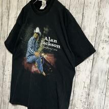 90's Alan Jackson アランジャクソン USA製 ミュージックTシャツ 黒 L バンT 両面プリント 90年代ヴィンテージ オフィシャル HTK3286_画像2