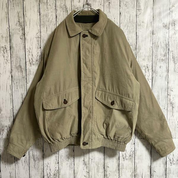 90's LLBean エルエルビーン ダウンジャケット L〜 ベージュ ライナー付 90年代ヴィンテージ US古着 アメカジ HTK3488