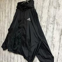 90's adidas アディダス ナイロンジャケット 黒 ブラック 2XL US古着 90年代ヴィンテージ アメカジ ビッグサイズ ワンポイント HTK3523_画像2