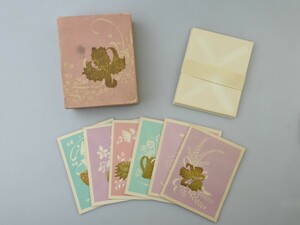 【ビンテージ】アメリカ メッセージカードセット／封筒・BOX付き／ARTISTIC Card Golden note／USAプリント