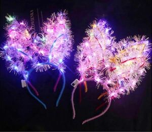 可愛い 光 光るヘアバンド　カチューシャ 仮装コスプレ クリスマス　3点900円