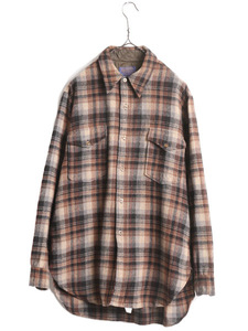 70s USA製 ペンドルトン チェック ウール シャツ メンズ L 程/ 古着 70年代 アメリカ製 ヴィンテージ PENDLETON 長袖シャツ マルチカラー