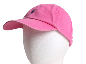 90s ポロ ラルフローレン コットン ベースボール キャップ メンズ レディース フリーサイズ / 90年代 オールド ワンポイント 帽子 ピンク