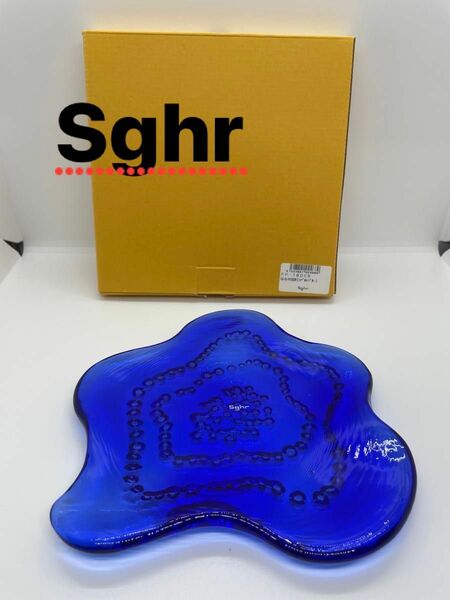 Sghr GLASS WARE はなの皿 コバルトブルー スガハラガラス