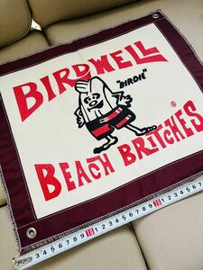 希少　バードウェル　Birdwell 38cm×32cmフラッグ　バナー　波乗り　サーフィン　カリフォルニア