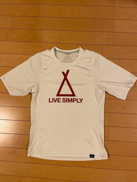 パタゴニア Tシャツ　メンズM LIFE SIMPLY キャプリーン1 シルクウェイト グラフィックTシャツ