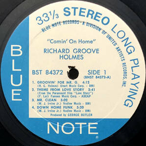 ★US盤 1970年代初期プレス LP★RICHARD GROOVE HOLMES/Comin' On Home 1971年 JAZZ FUNK～レアグルーヴ名盤 WELDON IRVINE参加 BLUE NOTEの画像3