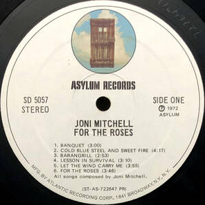 ★US ORIG LP★JONI MITCHELL/For The Roses 1972年 初回白ラベル 4面見開きジャケ 音圧＆音抜最高 GRAHAM NASH, STEPHEN STILLS参加の画像3