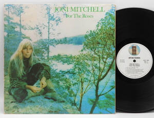 ★US ORIG LP★JONI MITCHELL/For The Roses 1972年 初回白ラベル 4面見開きジャケ 音圧＆音抜最高 GRAHAM NASH, STEPHEN STILLS参加