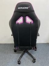 P6113）AKRacing/エーケーレーシング ゲーミングチェア OVERTURE ピンク リモートワーク 在宅 eスポーツ 椅子 中古 家具_画像4