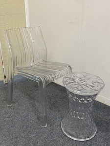 26701C2006) Kartell/ Kartell свободный Lee / Stone crystal интерьер стул стул табурет боковой стол б/у мебель 