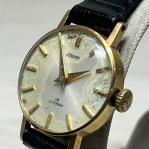 ●【YH-8242】中古品 CITIZEN シチズン Rnone ローヌ 手巻き 腕時計 K18 750 RHOA5801-SK 稼働品 アンティーク ヴィンテージ の画像4