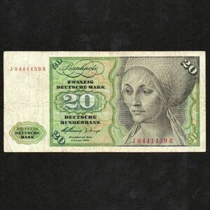 【西ドイツ】ドイツブンデス銀行20マルク紙幣 #20 1960年