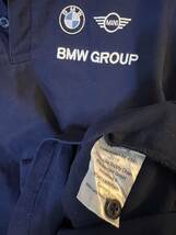ワークシャツ　半袖　ポロシャツ BMW mini 紺系　スタッフ　エンジニア　メカニック　サイズS アメリカ古着_画像3