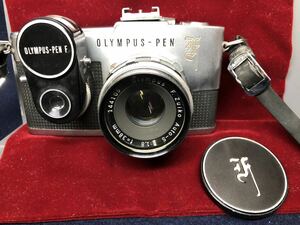 オリンパス PEN F 花文字+ F.Zuiko Auto-S 1:1.8 38mm［ジャンク品］ フィルム マニュアルフォーカス 一眼レフカメラ PEN-F OLYMPUS 