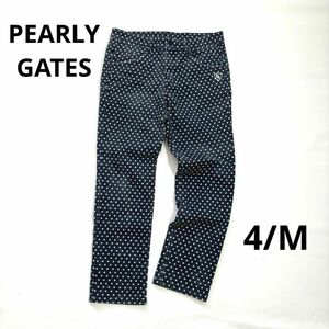 パーリーゲイツ　４/M ロングパンツ　星スター柄　総柄　ビンテージ加工　PEARLY GATES