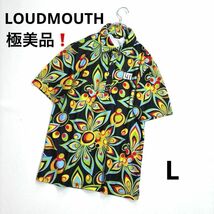 極美品★ラウドマウスゴルフ　半袖ポロ　ジャカデリック　ブラック　総柄　LOUDMOUTH_画像1