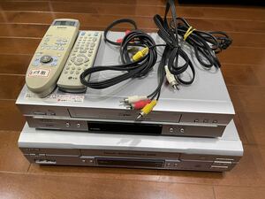 【ジャンク】VHSプレーヤー ビデオデッキ カセットレコーダー SANYO VZ-H33G LG R-M300G リモコン 