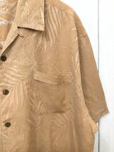 Jamaica Jaxx シルクシャツ アロハシャツ ハワイアン シルク 単色地柄 半袖開襟シャツ メンズL 良品綺麗_画像4