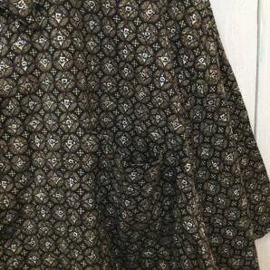 MURANO 美品 総柄 コットン半袖シャツ 柄シャツ メンズXL 大きめ 黒×茶系 良品綺麗の画像4