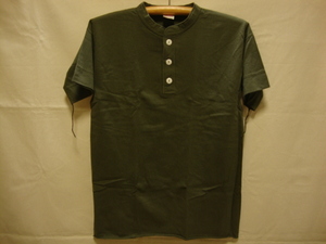 価格￥3.740- ヘルスニット【Healthknit】906S ヘンリーネック Tシャツ-半袖☆color【OLIVE】size【L】U.S.A 綿/正規新品