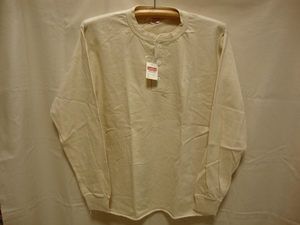 価格\4.730- ヘルスニット【Healthknit】906L ヘンリーネック Tシャツ-長袖☆color【生成り】size【Ｌ】/ U.S.A COTTON/正規新品