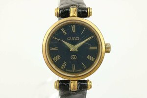 新品電池交換済 グッチ 腕時計 シェリーライン ゴールド × ブラック GUCCI 【彩irodori】