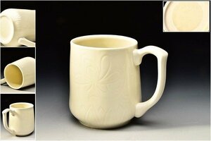 U07658 キリン ビアマグコレクション 1999 宋代六古窯 定窯 白磁 刻花 ビアジョッキ 手付杯