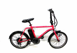 1 jpy ~21TECHNOLOGY electromotive bicycle 24V 6.4Ah SHIMANO 6 step 20 -inch red color operation verification settled 3235