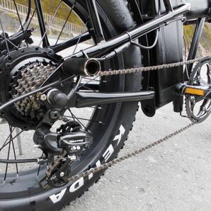 1円～ディスク式 MTB オイルブレーキ 折り畳み 電動自転車 48V 7段 20インチ4.0型 黒色 動作確認済 3163の画像7