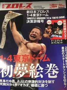 ☆本プロレス「オカダ 内藤 ポスター付 週刊 プロレス 2016年1/4東京D号」オカダカズチカ 中邑 棚橋AJスタイルズ 新日本 NJPW 週プロ 雑誌