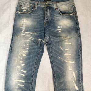 473◆Nudie Jeans ヌーディージーンズ◆NJ2993 BIG BENGT WORN DOWN ビッグベン 色落ち ダメージ加工 デニム ジーンズ W36L32 大きいサイズの画像4