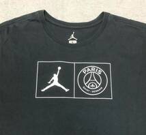 523◆JORDAN×PSG ジョーダン×パリサンジェルマン ナイキ◆ジャンプマン ロゴプリント コットン 半袖 Tシャツ ブラック L _画像4