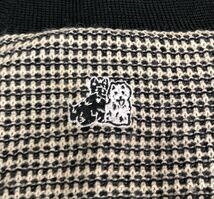 373◆Black&White ブラックアンドホワイト◆テリア刺繍 ウール ニット ゴルフ ベスト ブラック×オフホワイト M_画像6