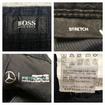 131◆HUGO BOSS ヒューゴボス×メルセデスベンツ◆ロゴプレート 濃紺 ストレッチ デニム ジーンズ 31/34_画像9