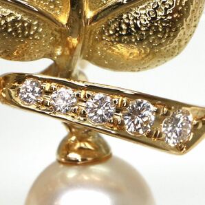 Queen Jewelry(クイーン ジュエリー)◆K18 アコヤ本真珠イヤリング◆M 約8.0g 7.5mm珠 パール pearl diamond ジュエリー jewelry EE4/EE5の画像5
