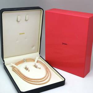 TASAKI(田崎真珠)箱付!!◆本真珠ネックレス/K18 アコヤ本真珠ピアス◆M 約40.3g pearl パール jewelry necklace ジュエリーEC5/FA0