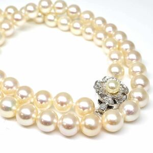 良質!!◆アコヤ本真珠ネックレス/12◆M 約37.1g 約43.0cm 7.5-8.0mm珠 pearl パール jewelry necklace ジュエリー DC0/DH0