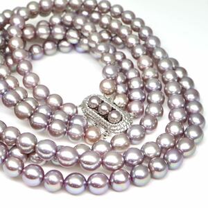 TASAKI(田崎真珠)◆本真珠3連ネックレス/33◆M 約71.1g 約40.0cm 6.0mm珠 pearl パール jewelry necklace ジュエリー EB0/EC0