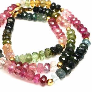 ◆K18 天然トルマリンネックレス◆M 約16.7g 約42.0cm tourmaline jewelry necklace DI0/EA0