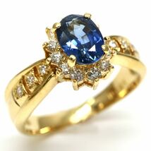 ソ付き!!◆K18 天然ダイヤモンド/天然サファイアリング◆M 約4.7g 12号 0.25ct sapphire diamond ジュエリーring指輪 ED6/ED6_画像2