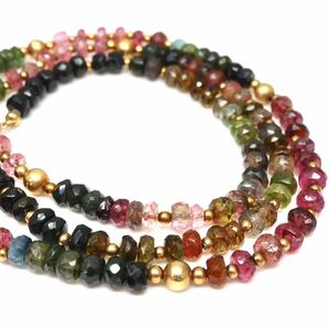 ◆K18 天然トルマリンネックレス◆M 約21.8g 約60.0cm tourmaline jewelry necklace EA6/EA6