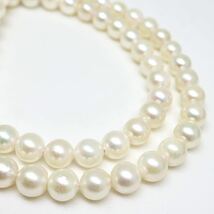 ◆アコヤ本真珠ネックレス◆M● 28.8g 43.0cm 6.5-7.0mm 真珠 パール pearl ジュエリーjewelry necklace DH0/EB0_画像4