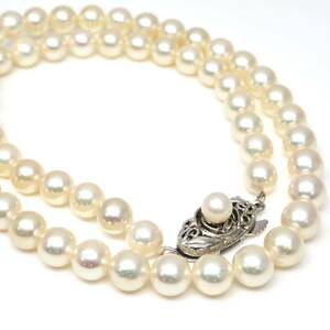 ◆アコヤ本真珠ネックレス/ 6 ◆M 約27.1g 約42.0cm 6.5mm珠 pearl パール jewelry necklace ジュエリー DD0/DF0
