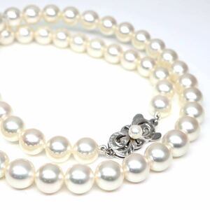 MIKIMOTO(ミキモト)高品質!!◆アコヤ本真珠ネックレス②◆M 約32.5g約43.0cm 6.5-7.0mm珠 pearl パール jewelry necklaceジュエリーDA0/EE1