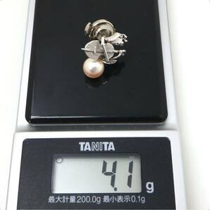 ◆K14アコヤ本真珠ピンブローチ◆M約4.1g 7.0mm珠 パール pearl broach EA4/EA4の画像6