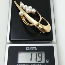 TASAKI(田崎真珠)◆K18アコヤ本真珠ブローチ◆M約11.9g 5.0-6.5mm珠 パール pearl broach EH3/EH6_画像7